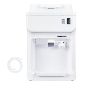 Commercial Ice Shaver Crusher, 220lbs Per Hour Electric Snow Cone Maker with 4L Ice Cube Box, 350W 1500RPM Tabletop Shaved Ice Machine for Parties Events Bar, Home and Commercial Use (White)