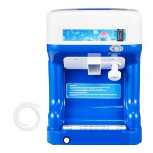 Commercial Ice Shaver Crusher, 286lbs Per Hour Electric Snow Cone Maker with 2L Ice Cube Box, 250W 1500RPM Tabletop Shaved Ice Machine for Parties Home and Commercial Use (Blue)