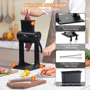 commercial meat tenderizer heavy duty stainless steel meat tenderizer machine quick and easy manual operation kitchen tool 58 feed port for beef turkey chicken pork steak and fish 4.jpg