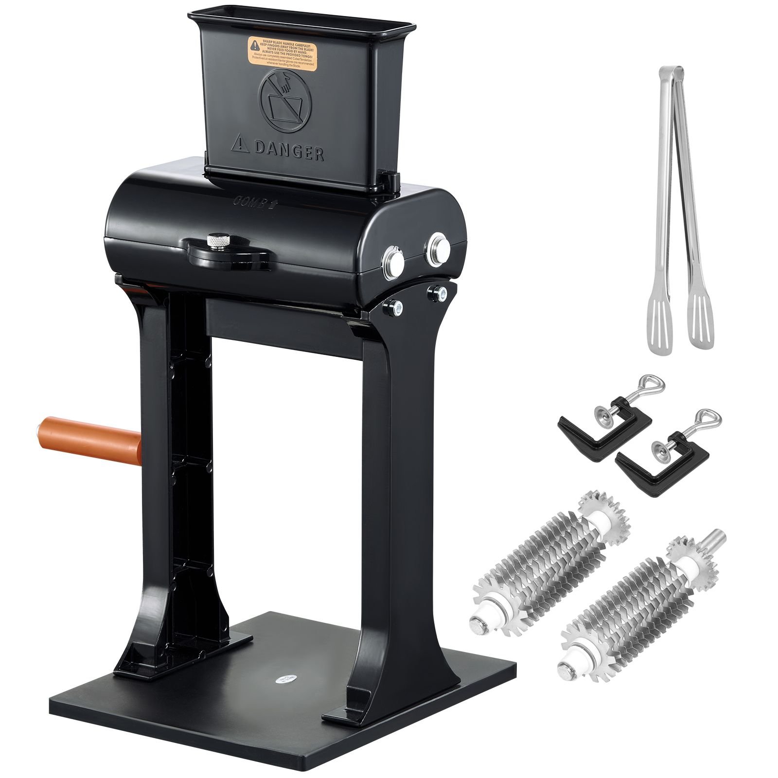 commercial meat tenderizer heavy duty stainless steel meat tenderizer machine quick and easy manual operation kitchen tool 58 feed port for beef turkey chicken pork steak and fish.jpg