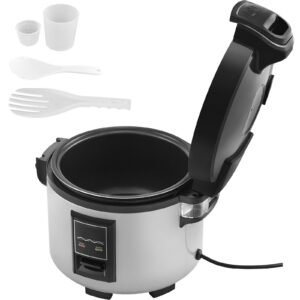 Commercial Rice Cooker, 45-Cup Rice Cooker, 9.51 Qt / 9 Liter Large Rice Cooker and Warmer with Nonstick Inner Pot, Fast Cooking and 12-Hour Keep Warm, with Rice Cup and Paddle, for Restaurant