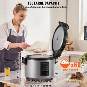 commercial rice cooker 60 cup rice cooker 1374 qt 13 liter large rice cooker and warmer with nonstick inner pot fast cooking and 12 hour keep warm with rice cup and paddle for restaurant 2.jpg
