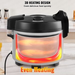 commercial rice cooker 60 cup rice cooker 1374 qt 13 liter large rice cooker and warmer with nonstick inner pot fast cooking and 12 hour keep warm with rice cup and paddle for restaurant 4.jpg