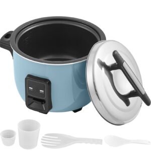 Commercial Rice Cooker, 60-Cup Rice Cooker, 13.74 Qt / 13 Liter Large Rice Cooker and Warmer with Nonstick Inner Pot, Fast Cooking and 24-Hour Keep Warm, with Rice Cup and Paddle, for Restaurant
