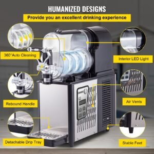 commercial slushy machine 3l single bowl slush drink maker 330w frozen drink machine with temperature preservation stainless steel home slush frozen drink machine automatic clean black 5.jpg