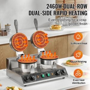commercial waffle maker dual head round waffle baker machine 2460w non stick stainless steel belgian waffle iron with temp and time control handle for restaurant bakery snack bar family 1.jpg