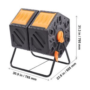 compost bin 37 gal dual chamber composting tumbler high volume two rotating chambers with 2 sliding door and steel frame bpa free composter bin tumbler for garden kitchen yard outdoor 1.jpg