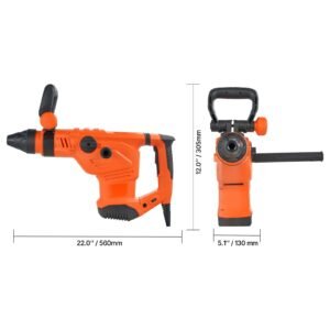 Corded Hammer Drill, 1600W 175-350RPM Electric Demolition Drills, 2-Inch SDS-Max Rotary Hammer Driver, 3 Functions Chipping Power Tool Kit for Concrete, Drilling Wood Plastic