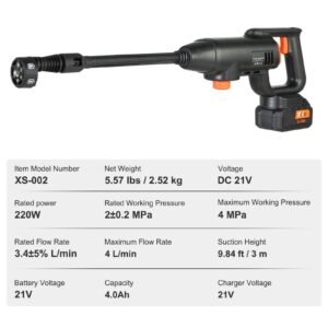 cordless pressure washer 580 psi 11 gpm portable power cleaner handheld high pressure car washer gun with 40ah battery charger 6 in 1 nozzle for homefloor cleaning watering 3.jpg