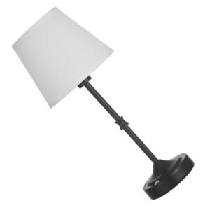 Cordless Table Lamp, 5200mAh Built-in Rechargeable Battery Desk Lamp, 3-Level Brightness, Fabric Shade, 2700-3000K Color Temperature, Table Light for Restaurant, Bedroom, Bar Counter, Black