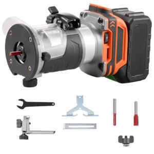Cordless Wood Router, 18V Brushless, Compact Variable Speed Palm Router with Fixed Base, 1/4-Inch Collet, Edge Trimmer Tool for Woodworking, Compatible with Makita 18V Batteries (No Battery)