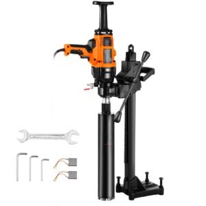 Core Drill Machine, 0.8-6.3in Drilling Diameter Handheld Diamond Core Drill Rig with Stand and Core Drill Bit, 2000W Rugged Concrete Core Drill, Wet and Dry Use, For Concrete, Brick, Marble