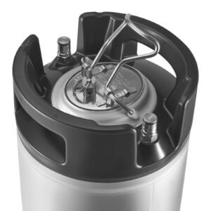 corny keg, 5 gallon ball lock keg, sus304 cold brew kegs with dual rubber handles & heavy duty rubber bottom, brewing equipment for home brewing party, 2 pcs