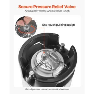 corny keg, 5 gallon ball lock keg, sus304 cold brew kegs with dual rubber handles & heavy duty rubber bottom, brewing equipment for home brewing party, 2 pcs