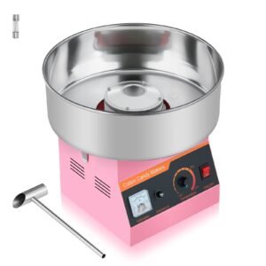 Cotton Candy Machine Commercial, 1000W Electric Candy Floss Maker, Easy Use with 15 inch Stainless Steel Bowl and Sugar Scoop, Makes Hard Candy for Home Kids Birthday, Family Party, Pink