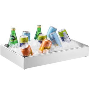 countertop food serving display container 1 x 1 pan stainless steel food serving tray buffet condiment dispenser display rack with clear lid 3 ice trays for restaurant hotel kitchen party 13.jpg