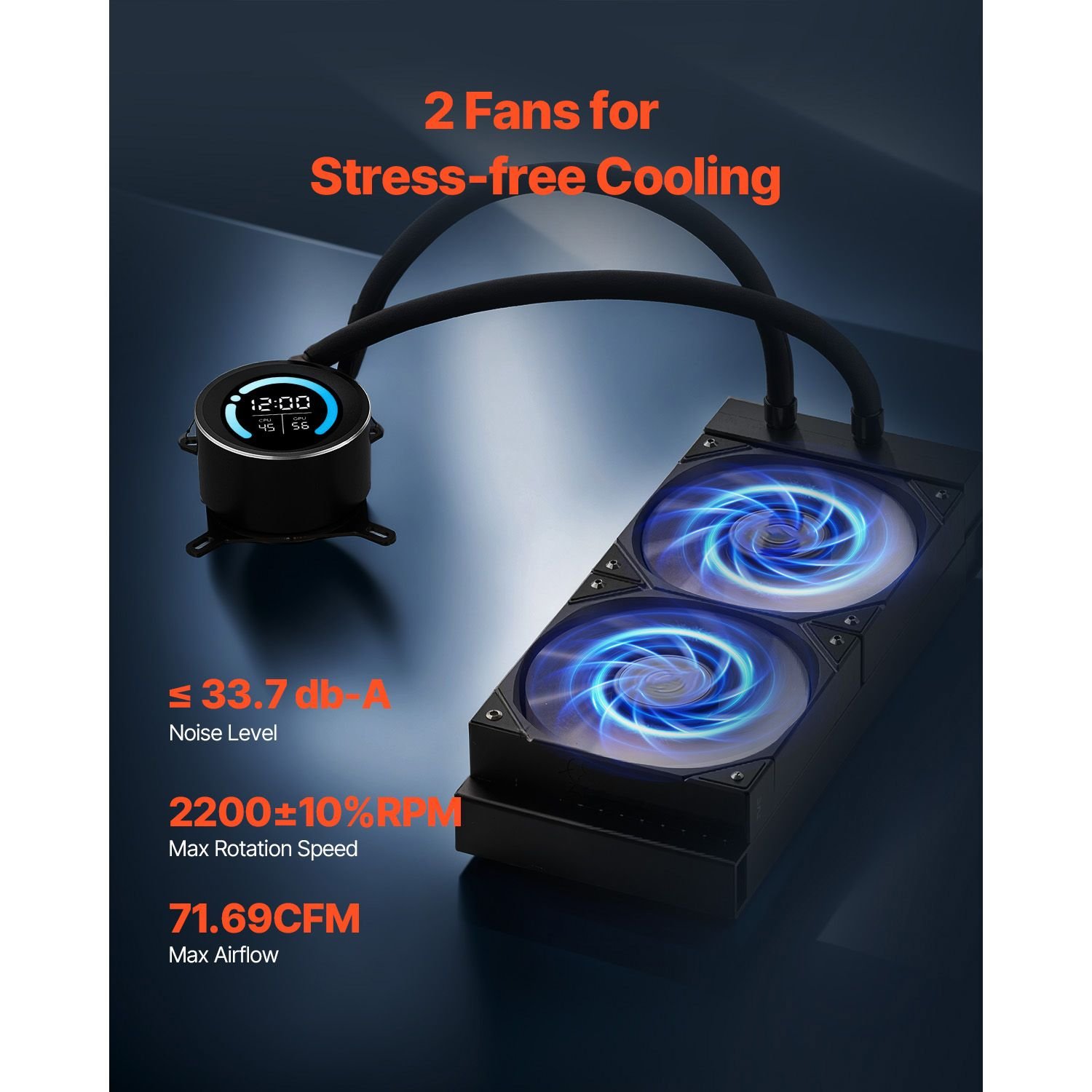cpu liquid cooler aio cpu water cooler 120mm pwn fans pump 18 display max 2200rpm cpu cooling fan efficient black pc water cooler for intel 115x1366201117001200 amd am4am5.jpg