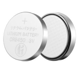 CR2450 Lithium Battery, 20 Count (Pack of 4) Lithium Coin Battery, Non-Mercury and Anti-Swallow Designed, Long Lasting 3V CR 2450 Cell Batteries, for Key Fobs, Glucometers, and Other Devices