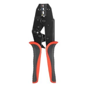 Crimping Tool, 22-10 AWG Ratcheting Wire Crimper Tool, Labor-Saving Electrical Terminal Crimp Pliers with Clear Metric & AWG Markings, Quick Release, Adjustable Force for Multiple Terminals