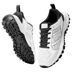 Cross Training Shoes, M Width Sneakers US Size 8, Wide Toe Box Shoes with Arch Support & Adjustable Lace-up, Training Shoes for Running, Gymnastics, Dog Walking, and Weightlifting (White)