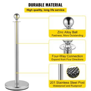 crowd control stanchion set of 2 pieces stanchion stanchion set with 5 ft15 m black velvet rope silver crowd control barrier with sturdy concrete and metal base easy connect assembly 2.jpg