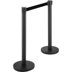 crowd control stanchion set of 6 pieces stanchion set stanchion set with 66 ft2 m black retractable belt black crowd control barrier with concrete and metal base easy connect assembly 1.jpg