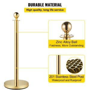 crowd control stanchion set of 8 pieces stanchion set stanchion set with 5 ft15 m red velvet rope gold crowd control barrier with sturdy concrete and metal base easy connect assembly 2.jpg