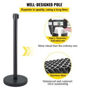 crowd control stanchions 6 pack crowd control barriers with 3pcs 65ft retractable belt stanchion posts queue pole for crowd control barriers easy assembly 2.jpg