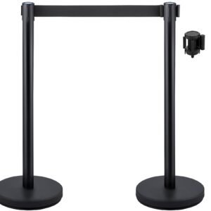 crowd control stanchions 6 pack crowd control barriers with 3pcs 65ft retractable belt stanchion posts queue pole for crowd control barriers easy assembly.jpg