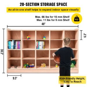 cubby mobile tray storage cabinet 20 compartment cubby storage shelf cubby storage cabinet 4 x 5 classroom cubbies classroom furniture for home daycare and preschool natural 2.jpg