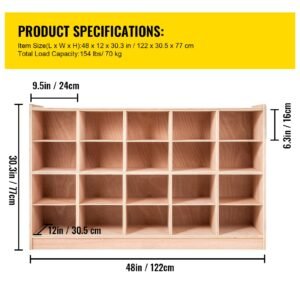 cubby mobile tray storage cabinet 20 compartment cubby storage shelf cubby storage cabinet 4 x 5 classroom cubbies classroom furniture for home daycare and preschool natural 3.jpg