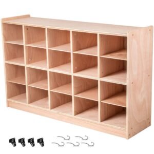 cubby mobile tray storage cabinet 20 compartment cubby storage shelf cubby storage cabinet 4 x 5 classroom cubbies classroom furniture for home daycare and preschool natural 5.jpg