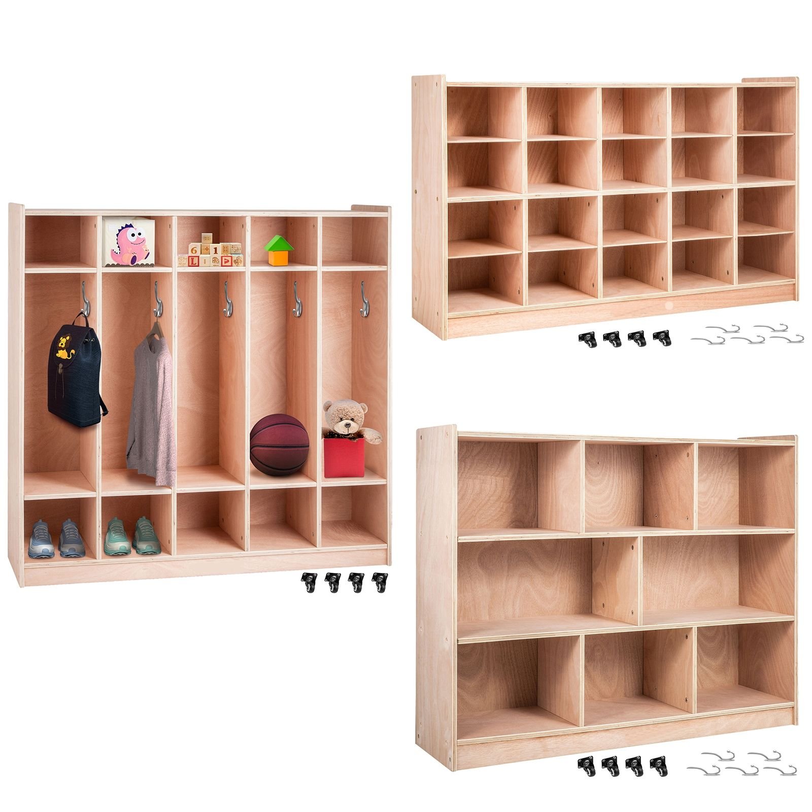 cubby mobile tray storage cabinet 20 compartment cubby storage shelf cubby storage cabinet 4 x 5 classroom cubbies classroom furniture for home daycare and preschool natural.jpg