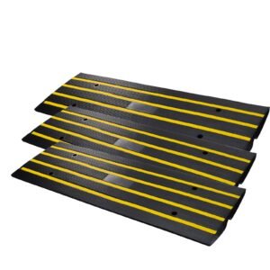 curb ramp 3 pack rubber driveway ramps heavy duty 33069 lbs weight capacity threshold ramp 26 inch high curbside bridge ramps for loading dock garage sidewalk expandable full ramp set 2.jpg