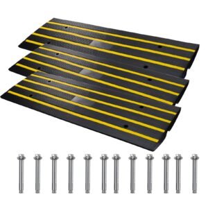 curb ramp 3 pack rubber driveway ramps heavy duty 33069 lbs weight capacity threshold ramp 26 inch high curbside bridge ramps for loading dock garage sidewalk expandable full ramp set 3.jpg