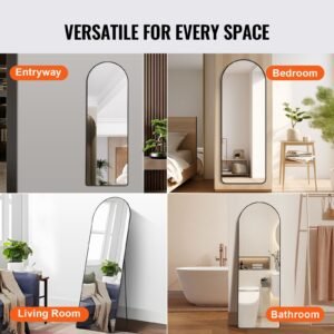 curved tall mirror 65 x 22 spacious standalone or wall mount reflective surface with aluminum frame comprehensive view dress mirror for bedroom or living space black 5.jpg