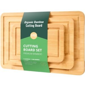 cutting board 3 pieces premium versatile bamboo cutting board with food grade oil and juice groovesturdy durable chopping board with built in handle fit for display chopping serving 2.jpg