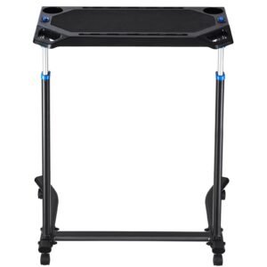 Cycling Desk, Mobile Foldable Multi-Functional Bike Trainer & Treadmill Desk with Lockable Wheels, Non-Slip Multi-Slot Bike Trainer Fitness Desk with Handle Bar, Fit for Home Office Exercise