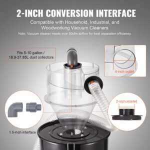 cyclone dust separator 4 retrofit cyclone separator for dust collectors abs dust deputy with 2 hole od connector hose for wetdry shop vacuums fits 5 10 gallon tank tank exclude 3.jpg