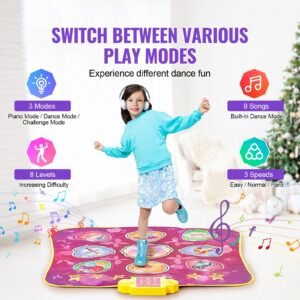 dance mat 9 button dance mixer rhythm step play mat electronic dance pad with 3 game modes adjustable volume built in music 8 challenge levels birthday toys gifts for 3 year old girls 1.jpg