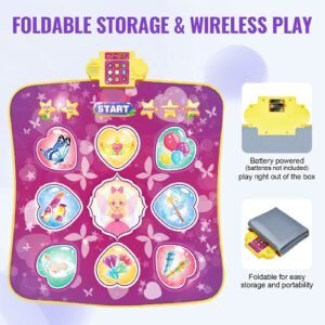 dance mat 9 button dance mixer rhythm step play mat electronic dance pad with 3 game modes adjustable volume built in music 8 challenge levels birthday toys gifts for 3 year old girls 4.jpg