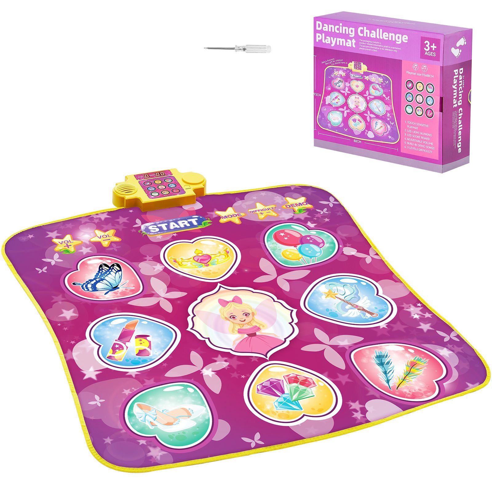 dance mat 9 button dance mixer rhythm step play mat electronic dance pad with 3 game modes adjustable volume built in music 8 challenge levels birthday toys gifts for 3 year old girls.jpg