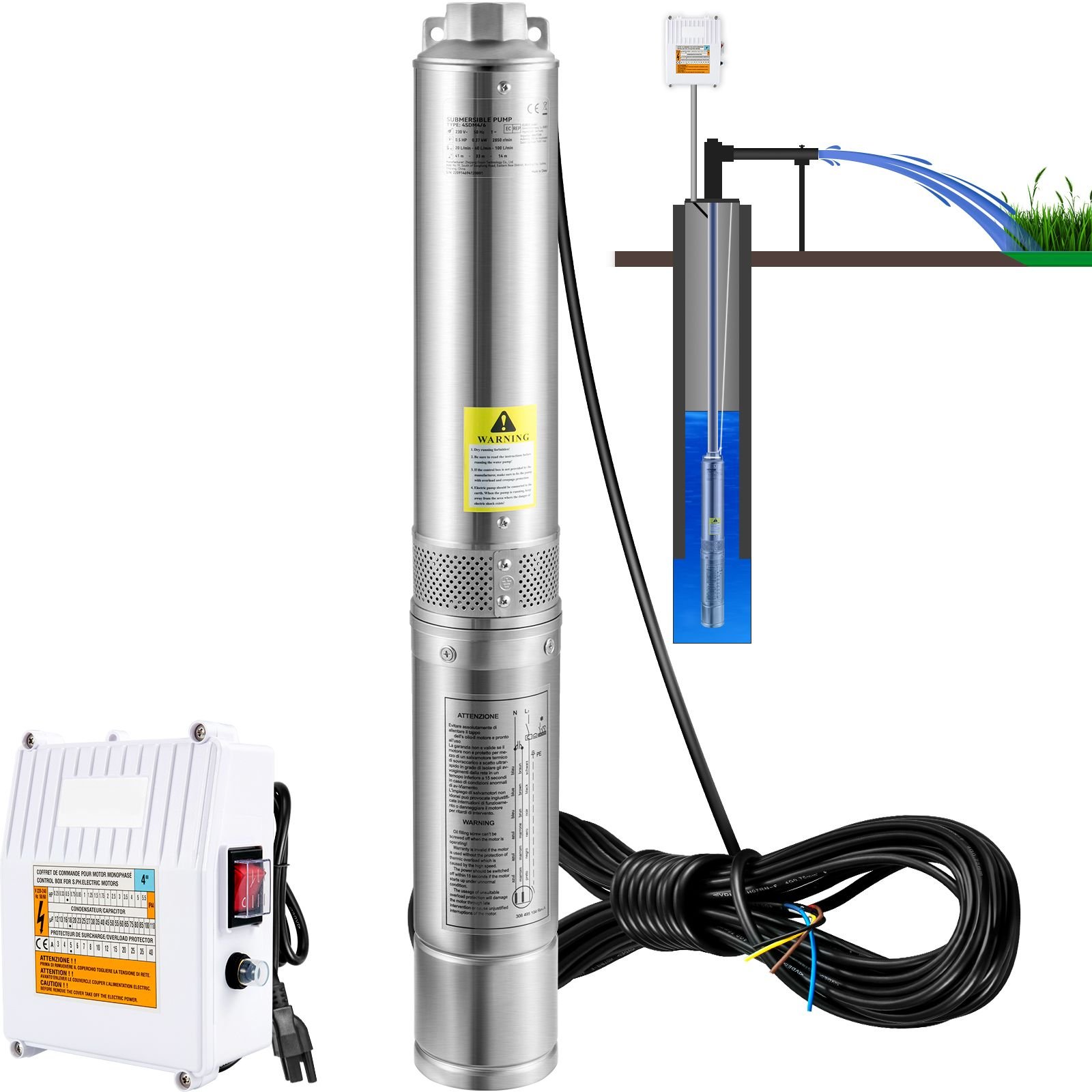 deep well submersible pump 3hp 230v60hz 37gpm 640 ft head with 33 ft cord external control box 4 inch stainless steel water pumps for industrial irrigation and home use ip68 waterproof.jpg