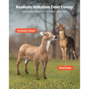 deer decoy, outdoor deer decoys for hunting, realistic durable hdpe doe hunting decoy, foldable legs for easy to carry and use, for garden yard decoration, 1 pack