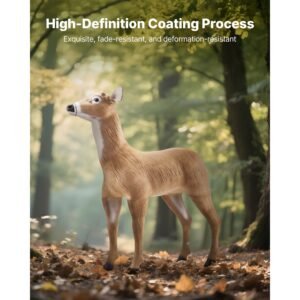 deer decoy, outdoor deer decoys for hunting, realistic durable hdpe doe hunting decoy, foldable legs for easy to carry and use, for garden yard decoration, 1 pack