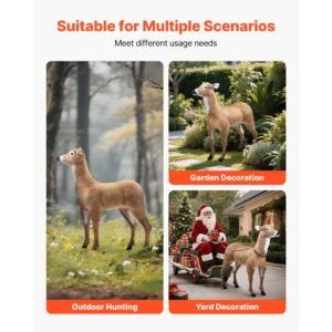 deer decoy, outdoor deer decoys for hunting, realistic durable hdpe doe hunting decoy, foldable legs for easy to carry and use, for garden yard decoration, 1 pack