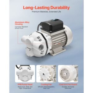 def transfer pump 8 gpm diaphragm irrigation self priming electric water pump for diesel exhaust fluid automotive urea oil 110v 220w 2625 ft lift for liquid transportation refueling 5.jpg
