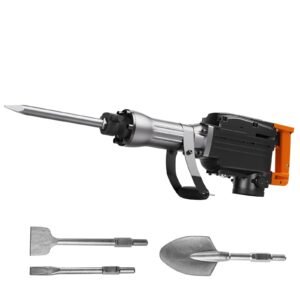 Demolition Jack Hammer, 2200W Jack Hammer Concrete Breaker, 1350 BPM Heavy Duty Electric Jack Hammer, 4pcs Chisels Bit with Case, Black