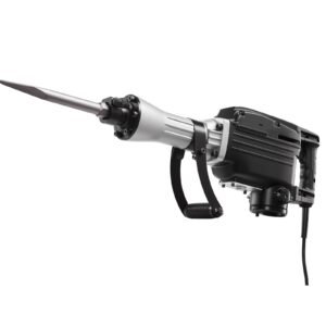 demolition jack hammer, 2800 w powerful electric jackhammer, 1200 bpm concrete breaker with a point chisel, a flat chisel, carrying case, gloves, for concrete, wall, brick, tile and foundation