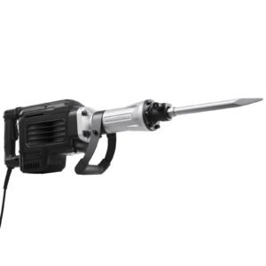 demolition jack hammer, 2800 w powerful electric jackhammer, 1200 bpm concrete breaker with a point chisel, a flat chisel, carrying case, gloves, for concrete, wall, brick, tile and foundation